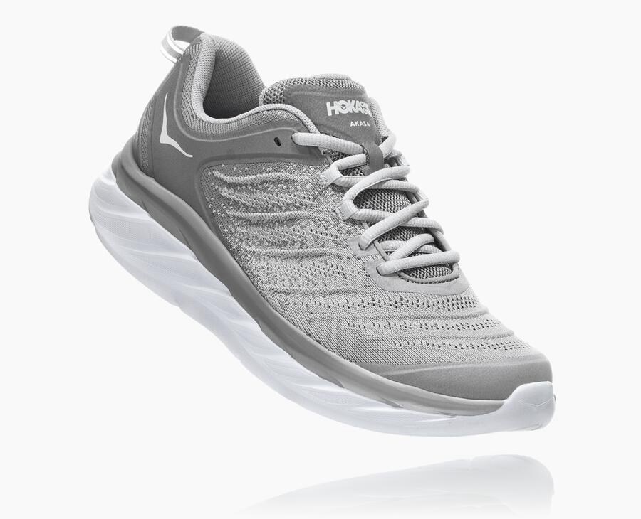 Running Shoes Mens - Hoka One One Akasa - Grey - ZDRBCIY-90